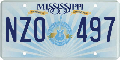 MS license plate NZO497