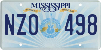 MS license plate NZO498