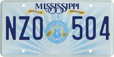 MS license plate NZO504