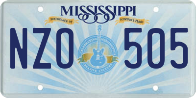 MS license plate NZO505