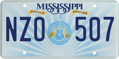 MS license plate NZO507