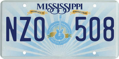 MS license plate NZO508