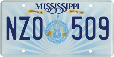 MS license plate NZO509
