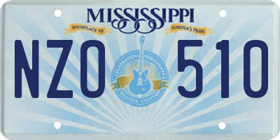 MS license plate NZO510