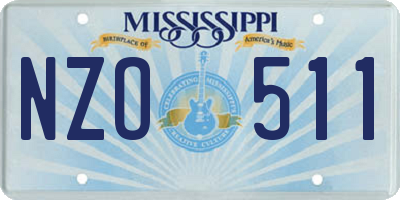 MS license plate NZO511