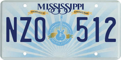 MS license plate NZO512