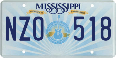 MS license plate NZO518