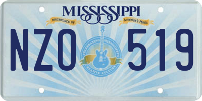 MS license plate NZO519