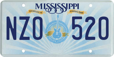 MS license plate NZO520