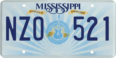 MS license plate NZO521