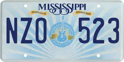 MS license plate NZO523