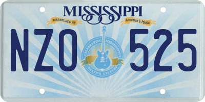 MS license plate NZO525