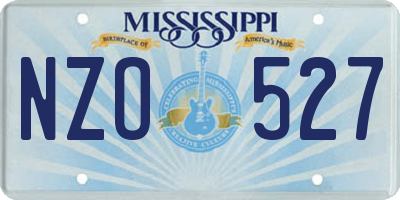 MS license plate NZO527