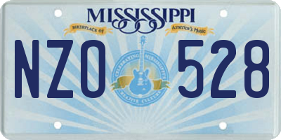MS license plate NZO528