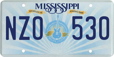 MS license plate NZO530