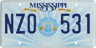 MS license plate NZO531