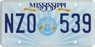 MS license plate NZO539