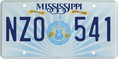 MS license plate NZO541