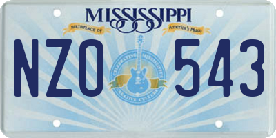 MS license plate NZO543