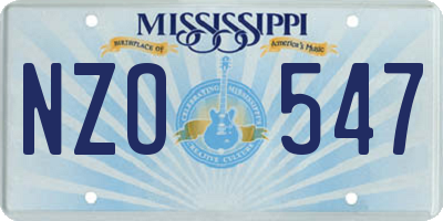 MS license plate NZO547