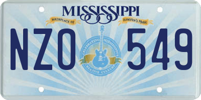 MS license plate NZO549