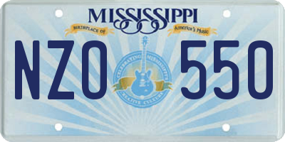 MS license plate NZO550