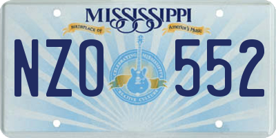 MS license plate NZO552
