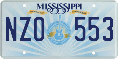 MS license plate NZO553