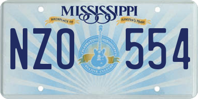 MS license plate NZO554