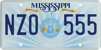 MS license plate NZO555