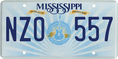 MS license plate NZO557