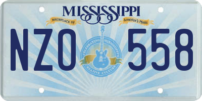 MS license plate NZO558