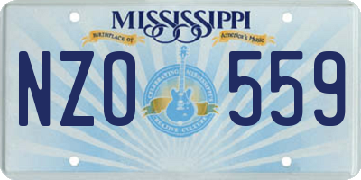 MS license plate NZO559