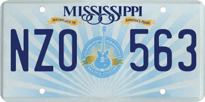 MS license plate NZO563