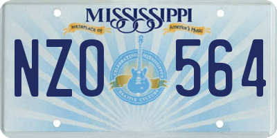 MS license plate NZO564