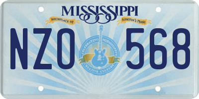 MS license plate NZO568
