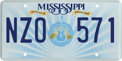 MS license plate NZO571