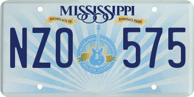 MS license plate NZO575