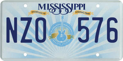 MS license plate NZO576