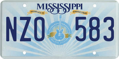 MS license plate NZO583