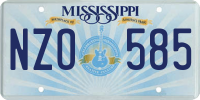 MS license plate NZO585