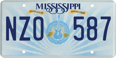 MS license plate NZO587