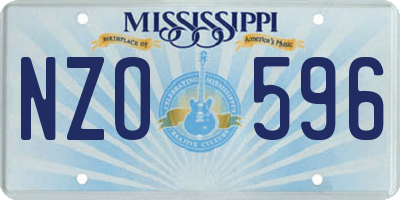MS license plate NZO596