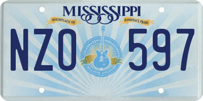 MS license plate NZO597