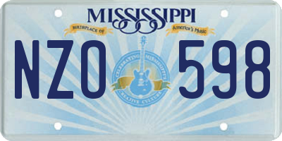 MS license plate NZO598