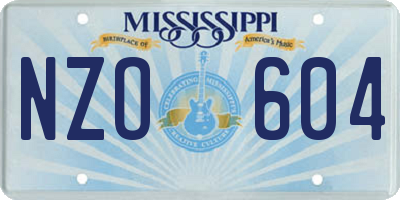 MS license plate NZO604