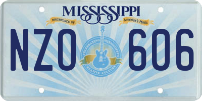 MS license plate NZO606