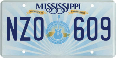 MS license plate NZO609