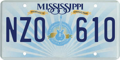 MS license plate NZO610