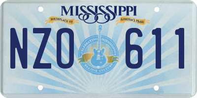 MS license plate NZO611